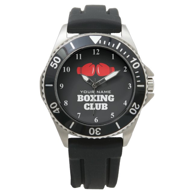 Personlig manar watch med boxning glove logotyp armbandsur (Framsida)