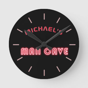 Personlig Mancave Pub Den Manar Endast Neon Clock Rund Klocka