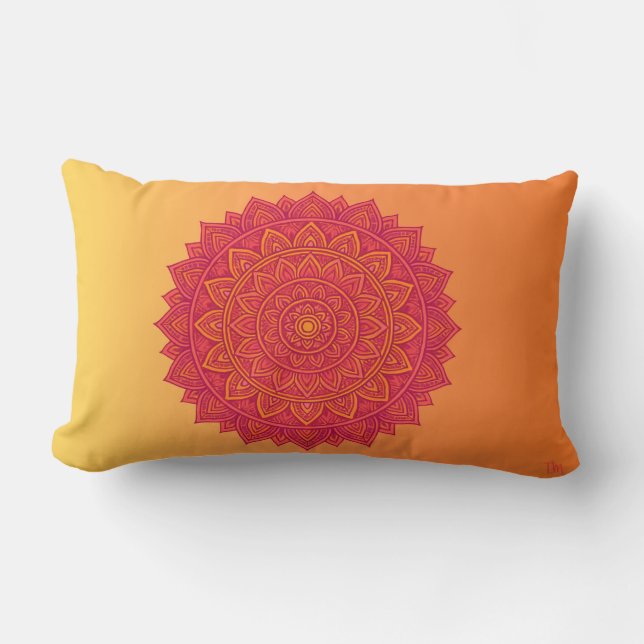 Personlig Mandala Kuddcover – Mjuk Färg Ornament Lumbarkudde (Framsida)