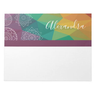 Personlig mandala rainbow boho chic anteckningsblock