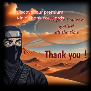 Personlig Manga Tecknad Ninja - tackkort Tack Kort