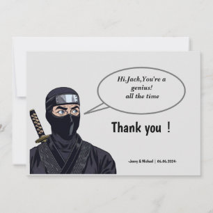 Personlig Manga Tecknad Ninja - tackkort Tack Kort