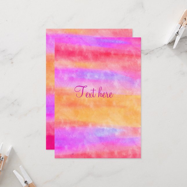 Personlig mångfärgad vattenfärg-inbjudan inbjudningar (Fram/Back In Situ)