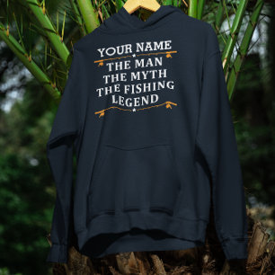 Personlig mannen myten fiskeledningen hoodie