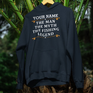Personlig mannen myten fiskeledningen hoodie