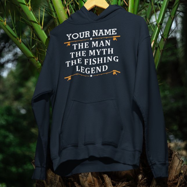 Personlig mannen myten fiskeledningen hoodie (Skapare uppladdad)