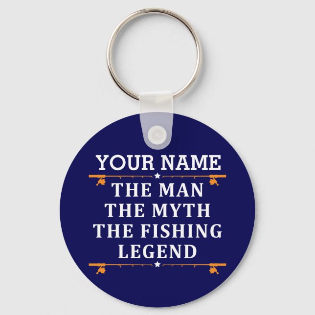 Personlig mannen myten fiskeledningen nyckelring (Framsida)