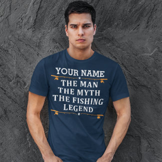Personlig mannen myten fiskeledningen t shirt