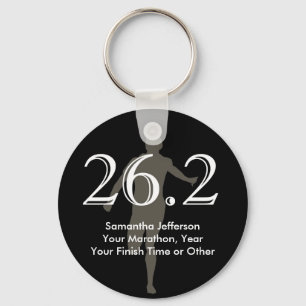 Personlig Marathon Springer 26.2 Keepsaké Black Nyckelring