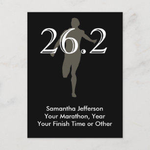 Personlig Marathon Springer 26.2 Keepsaké Black Vykort