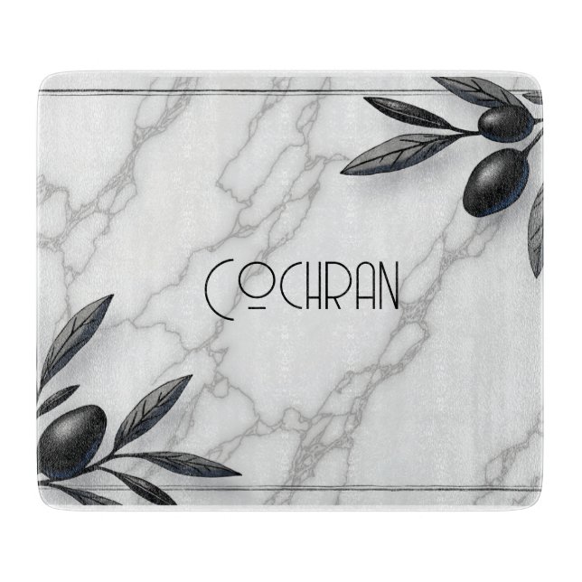 Personlig Marble and Olive Glass Clearboard Board (Framsidan)