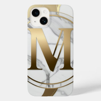 Personlig Marble & Guld Monogram iphone case