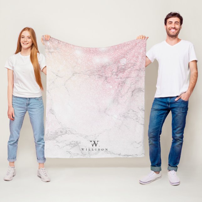 Personlig Marble ro Glitter Fleecefilt (På plats)