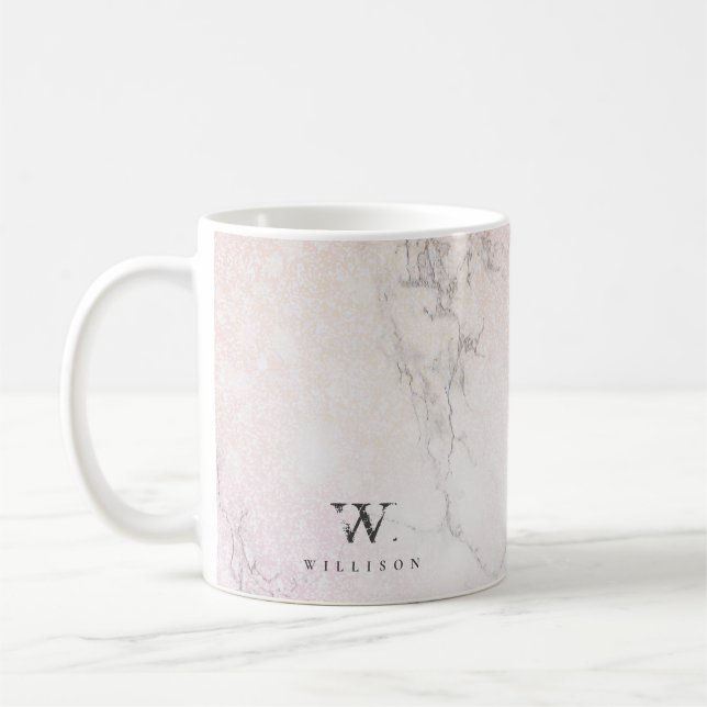 Personlig Marble ro Glitter Kaffemugg (Vänster)