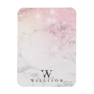 Personlig Marble ro Glitter Magnet
