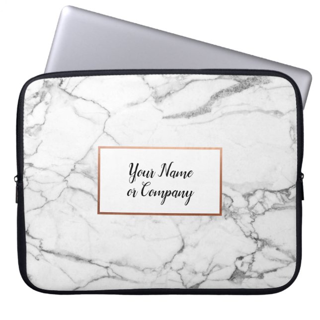 Personlig Marble & Ro Guld iMac Laptop sleeve (Framsidan)