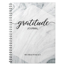 Personlig Marble Script Gratitude Journal