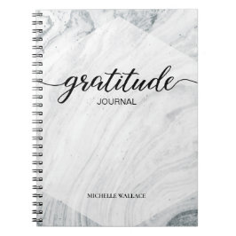 Personlig Marble Script Gratitude Journal Anteckningsbok