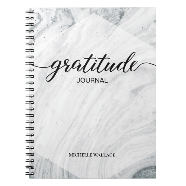 Personlig Marble Script Gratitude Journal Anteckningsbok (Framsidan)