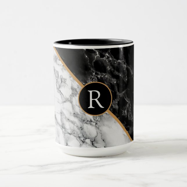 Personlig Marble Stone Design Mugg (Center)