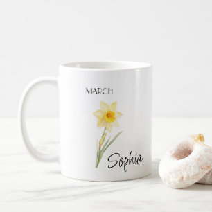Personlig March Blomma Kaffemugg