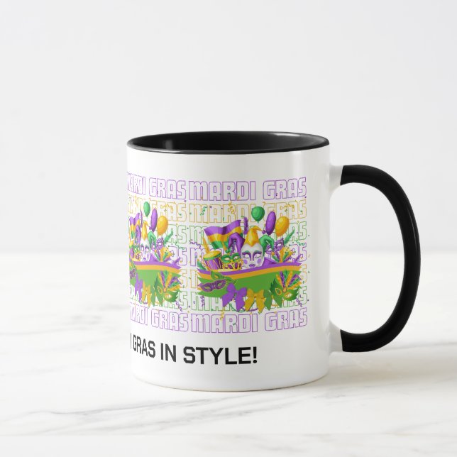 Personlig MARDI GRAS maskeradbanner Mugg (Höger)