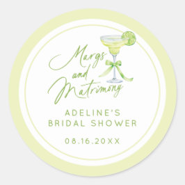 Personlig Margs och bröllop Bridal Shower Runt Klistermärke