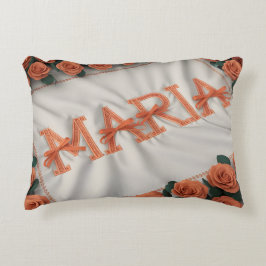 Personlig Maria Fleece Blanket med Orange Ro Prydnadskudde