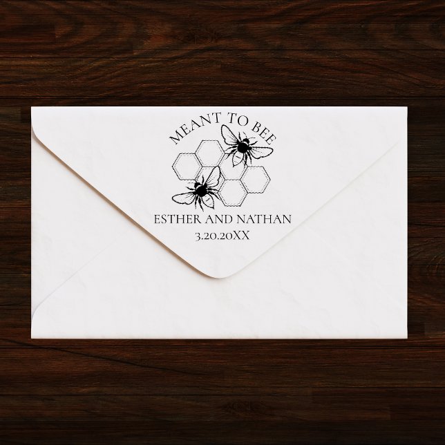Personlig Märkre för att vara bröllopsfavoriter Självfärgande Stämpel (Meant to Bee Wedding Favor Tag Self-inking Stamp)
