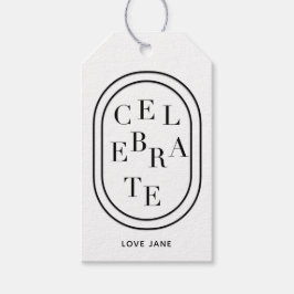 Personlig märkre för "fira"-gåva presentetikett