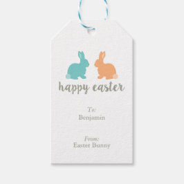 Personlig Märkre för illustrerad Påskhare Gift Presentetikett