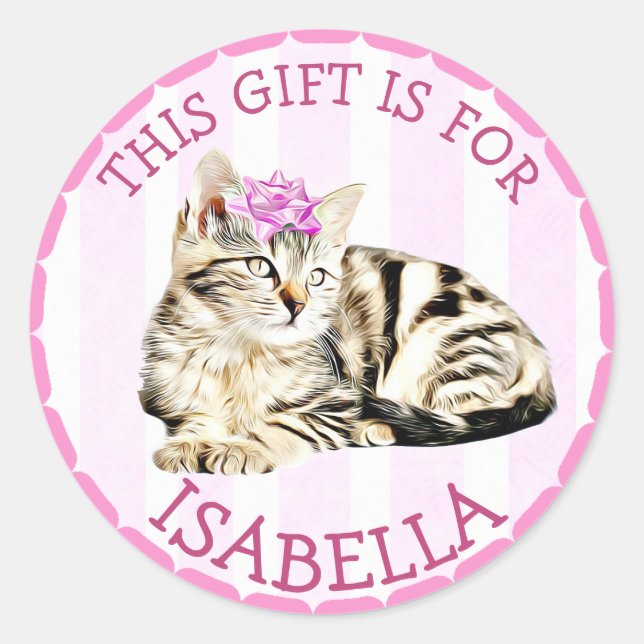 Personlig Märkre Helgdag-stickers Runt Klistermärke (Framsida)