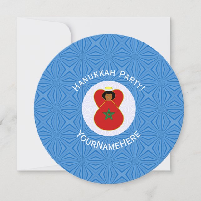 Personlig Marockansk Ängel Hanukkah Flagga  Inbjudningar (Framsida)