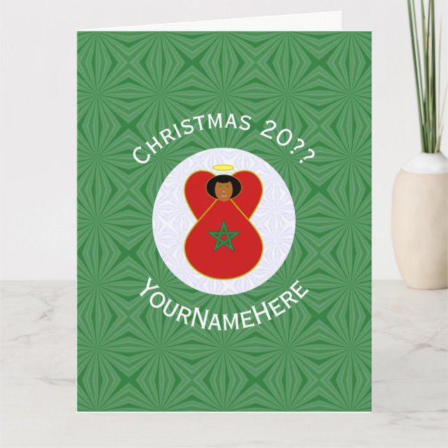 Personlig marockansk julängelflagga  kort (Framsida)