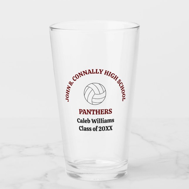 Personlig Maroon Volleybollspelare Team Glaskopp (Framsida)
