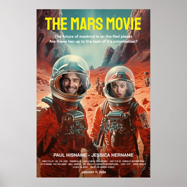 Personlig Mars Äventyr Science fiction Film Poster (Framsidan)