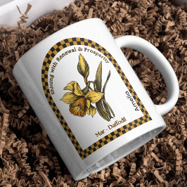Personlig Mars födelsemånadsblomma Kaffemugg