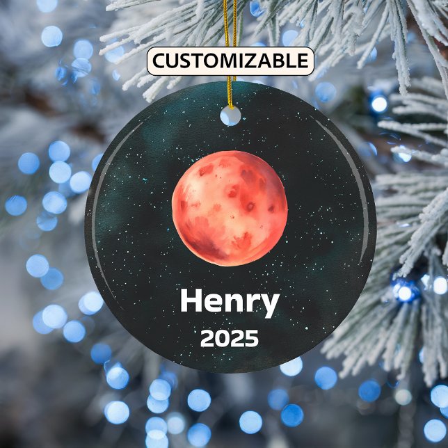 Personlig Mars Ornament, Solar System, Planet Julgransprydnad Keramik (Skapare uppladdad)