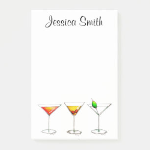 Personlig Martini Cosmo Manhattan Cocktails Post-it Block