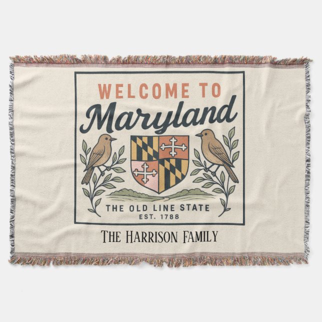Personlig Maryland-kastfilt Filt (Framsidan)