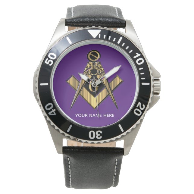 Personlig Masonic Gifts | Freemason Brotherown Armbandsur (Framsida)