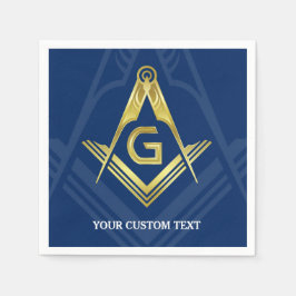 Personlig Masonic Napkins | Blåblå Guld Pappersservett