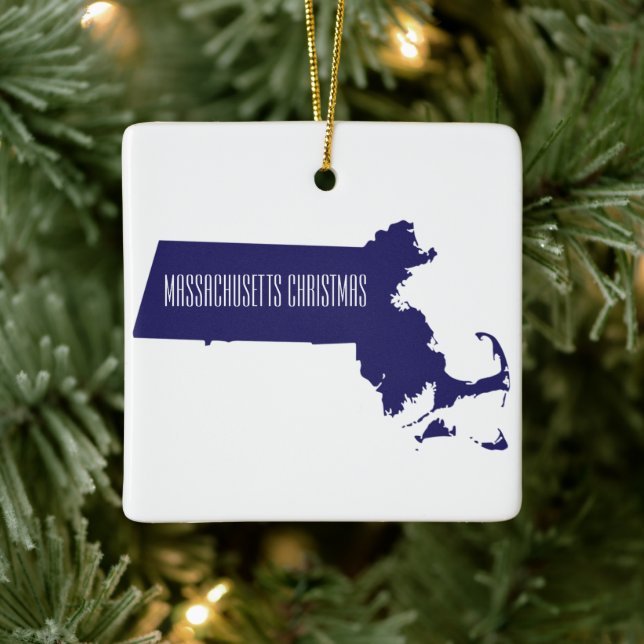 Personlig Massachusetts jul Ornament (Träd)