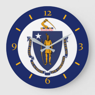 Personlig Massachusetts Statlig flagga Design på Stor Klocka