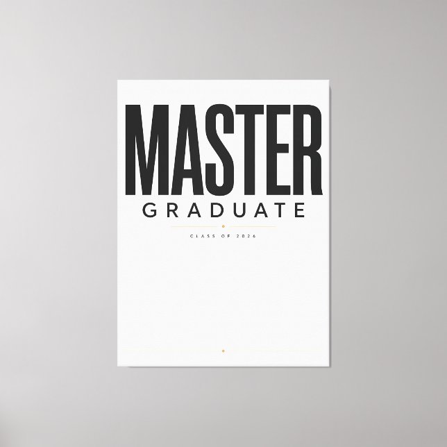 Personlig Master Examensbevis 2026 Namn Canvastryck (Framsida)