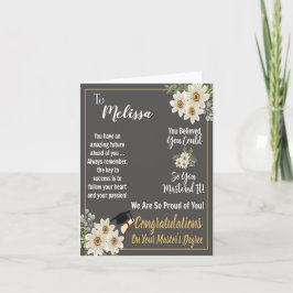 Personlig Master's Degree Studenten Kort