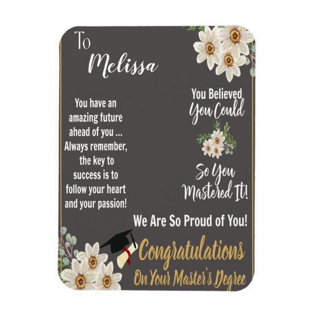 Personlig Master's Degree Studenten Magnet (Vertikal)
