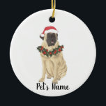 Personlig Mastiff Julgransprydnad Keramik<br><div class="desc">Gör den trevliga listan i år med en personlig prydnad av din söta mastiff-elf! För de sötaste gåvorna parar du den med ett matchande konsttryck eller ett annat objekt från min samling!</div>