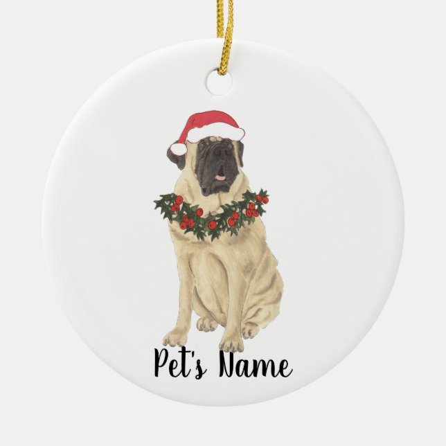 Personlig Mastiff Julgransprydnad Keramik (Framsidan)