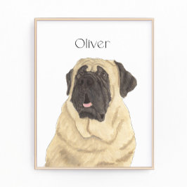 Personlig Mastiff Porträtt Art Fototryck